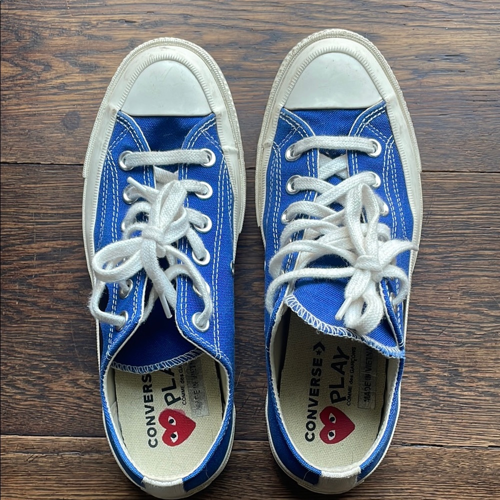 Comme des Garçons Play Converse Blue Sneakers, size 8